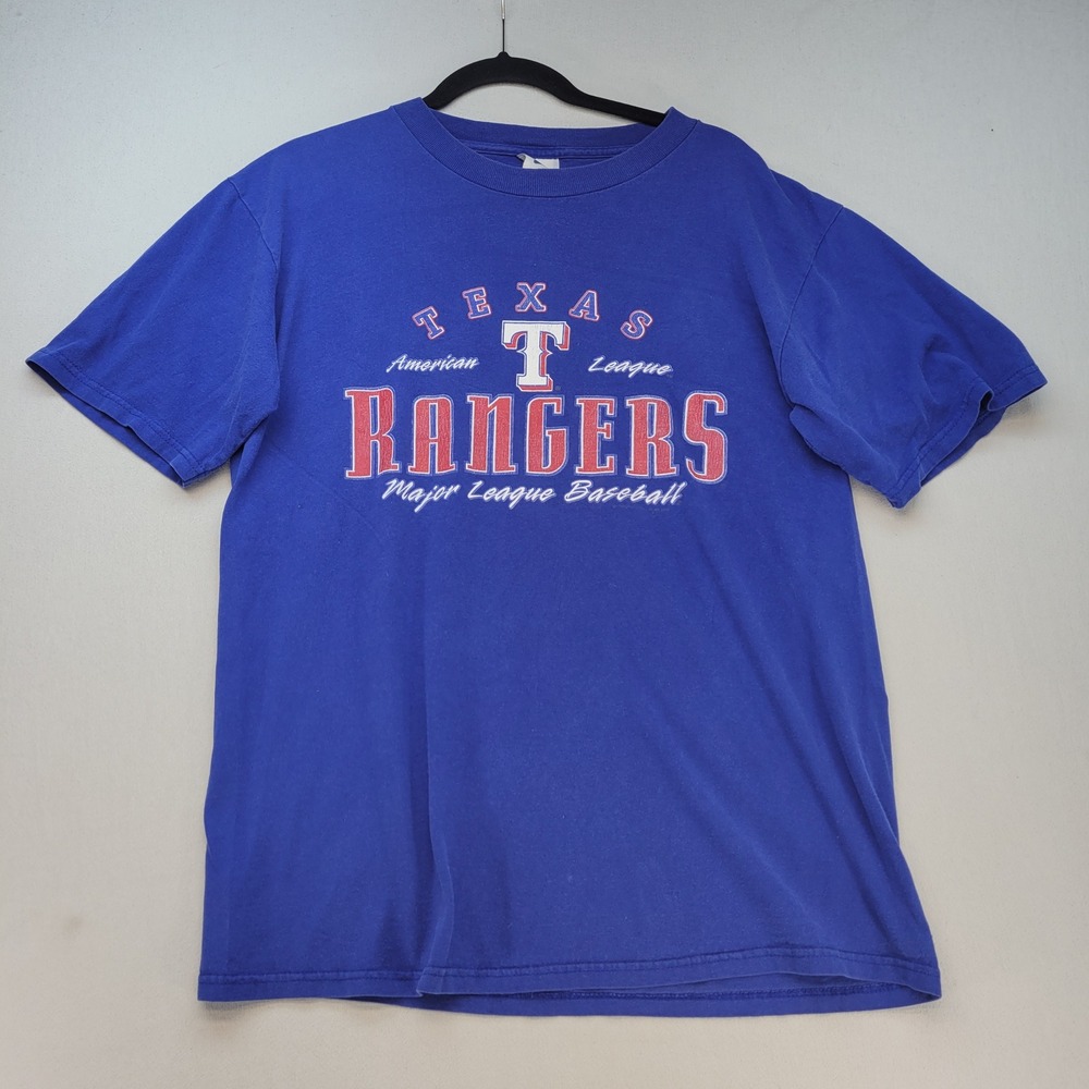 CSA Texas Rangers T-Shirt Mens M Blue Graphic MLB American League Baseball Tee
